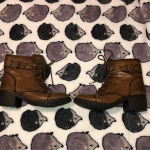 Heeled combat boots